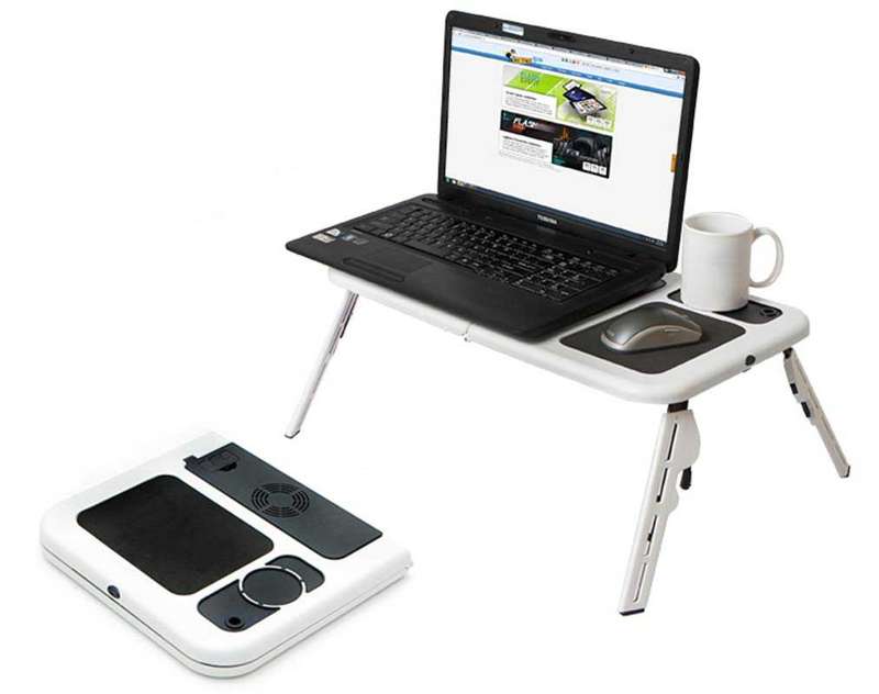 E-table with cooling fan for laptops