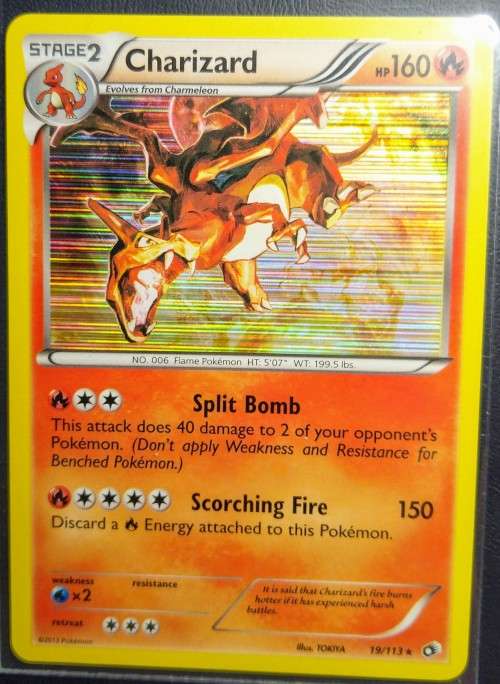 POKEMON TRADING CARDS - Charizard - 19/113 - Holo Rare-Legendary Treasures Singles + FREE SHIPPING