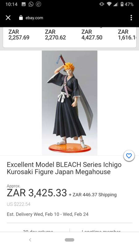 MEGAHOUSE - BLEACH - ICHIGO KUROSAKI FIXED FIGURE 23CM - RARE
