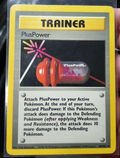 POKEMON CARDS - PlusPower - 84/102 - 1999 Base Set Unlimited Singles