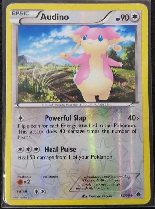 POKEMON CARDS - Audino - 83/98 - Reverse Holo Black and White 2- Emerging Powers
