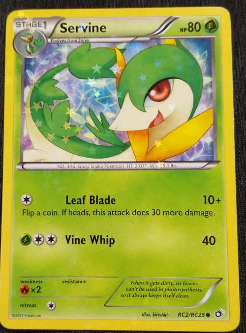 POKEMON CARDS - Servine - RC2/RC25 - StarFoil- Black and White 11- Legendary Treasures Singles