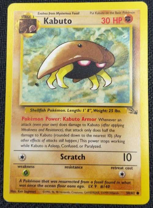POKEMON CARDS - Kabuto - 50/62 - 2000 Fossil Unlimited Singles*