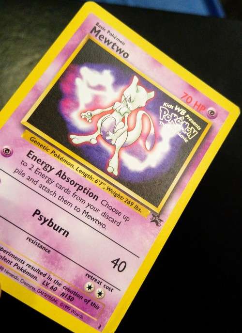 POKEMON CARDS - Mewtwo - 3 - 1999 Movie Promo (WB) Pokemon Wizards Black Star Promos - L/MODERATE