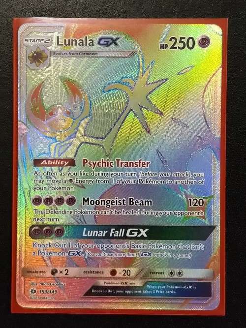 POKEMON CARDS - Lunala GX - 153/149 - Secret Rare Sun and Moon (Base Set) Singles