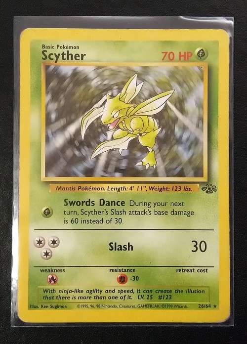 POKEMON CARDS - Scyther - 26/64 - Rare - 1999 Jungle Unlimited Singles MOD