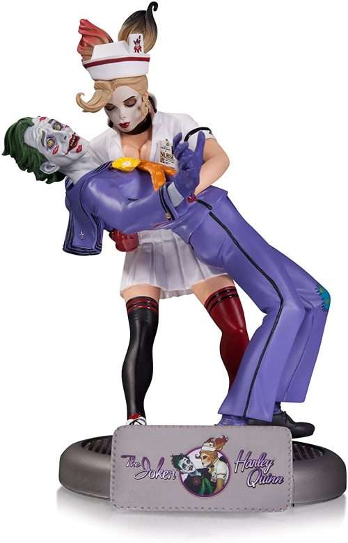 DC Comics Bombshells 10 Inch Statue Figure - Joker and Harley Quinn (2nd Edition)