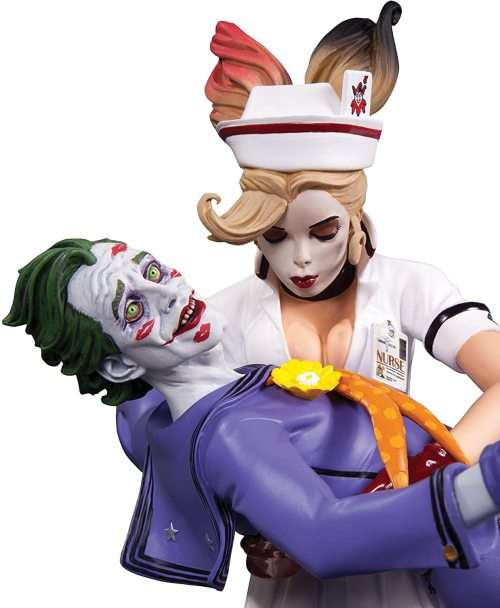 DC Comics Bombshells 10 Inch Statue Figure - Joker and Harley Quinn (2nd Edition)