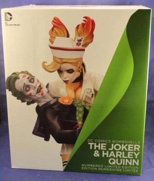 DC Comics Bombshells 10 Inch Statue Figure - Joker and Harley Quinn (2nd Edition)