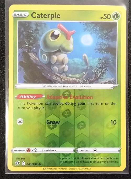 POKEMON CARDS - Caterpie - 001/192 - Reverse Holo - Rebel Clash
