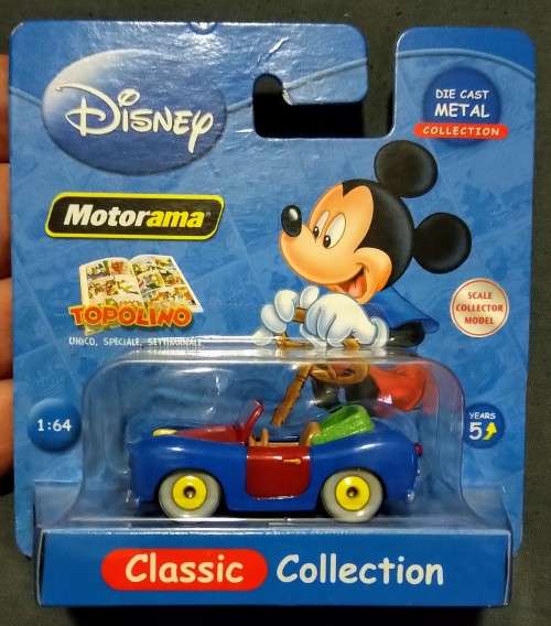 MOTORAMA DISNEY TOPOLINO - DIE CAST - CLASSIC COLLECTION - MICKEY MOUSE CAR