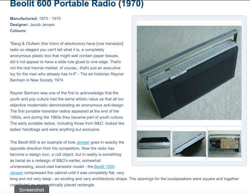 LEGENDARY RETRO 1970 BANG and OLUFSEN PORTABLE RADIO - WORKING! SUPER RARE!