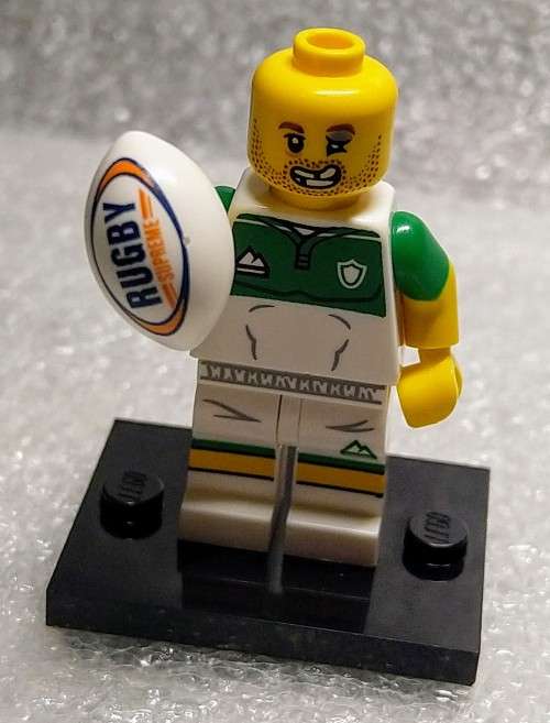 LEGO LIMITED EDITION MINI FIGURES RUGBY PLAYER DUAL FACE