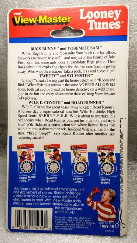 ORGINAL 1991 TYCO VIEW MASTER - LOONEY TUNES 3 REEL SET NM SEALED - RARE