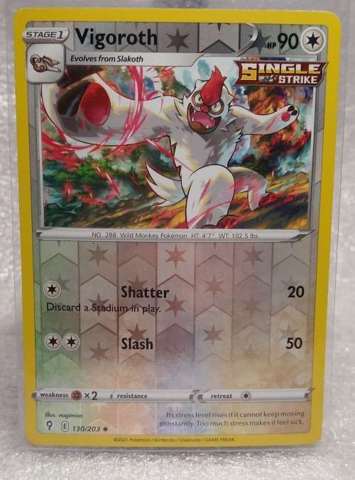 POKEMON CARDS - Vigoroth - 130/203 - Reverse Holo - Evolving Skies  NM/LP