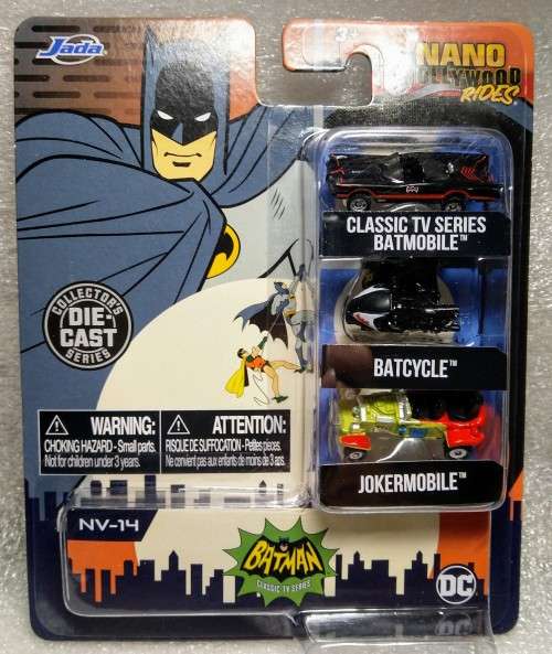 JADA NANO HOLLYWOOD RIDES SET - DC COMICS BATMAN 3 PIECE DIE CAST SET