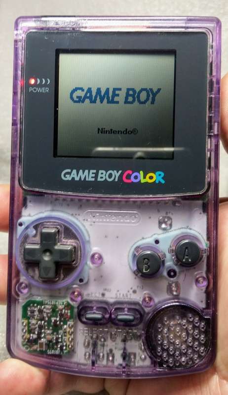 1998 - NINTENDO GAME BOY COLOR - RARE TRANSPARENT ATOMIC PURPLE GREAT COND + FREE GAME SNOW WHITE