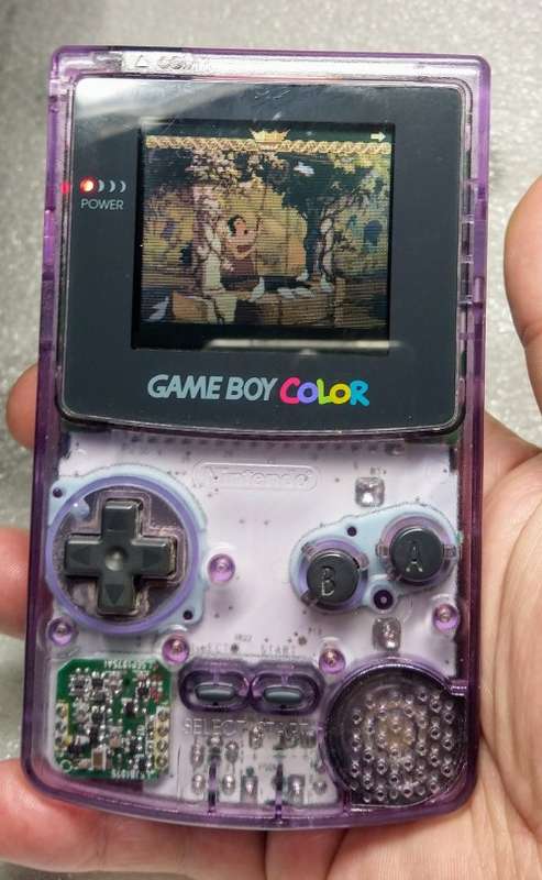 1998 - NINTENDO GAME BOY COLOR - RARE TRANSPARENT ATOMIC PURPLE GREAT COND + FREE GAME SNOW WHITE