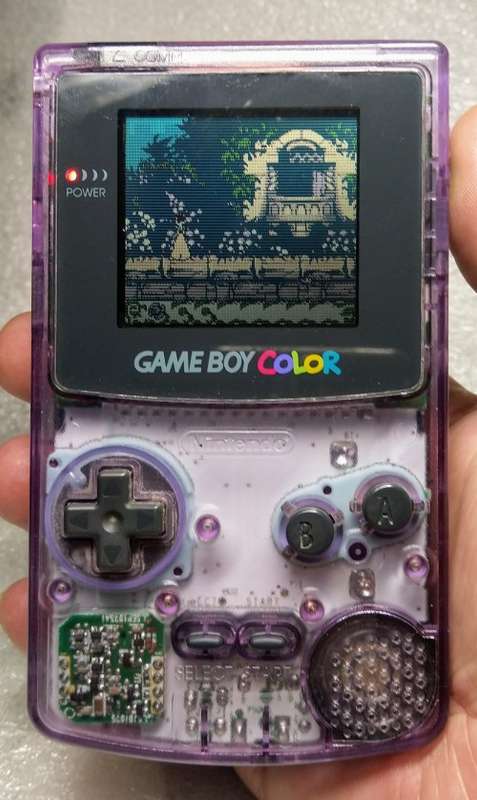 1998 - NINTENDO GAME BOY COLOR - RARE TRANSPARENT ATOMIC PURPLE GREAT COND + FREE GAME SNOW WHITE