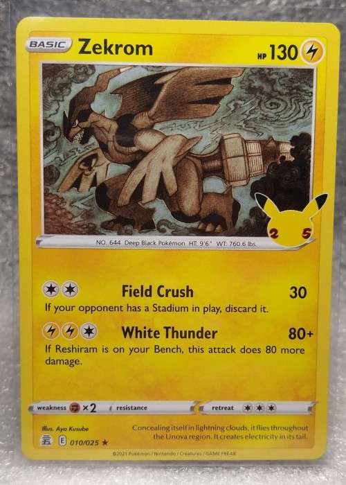POKEMON TRADING CARDS - TCG - Zekrom - 10/25 - Holo Rare Celebrations Singles