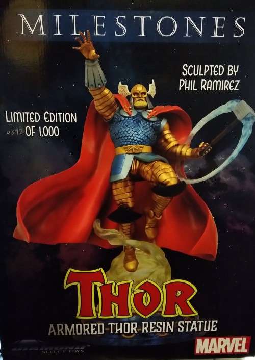 2019 DIAMOND SELECT - MARVEL MILESTONES - ARMORED THOR RESIN STATUE 53CM - 0392 OF 1000 ONLY