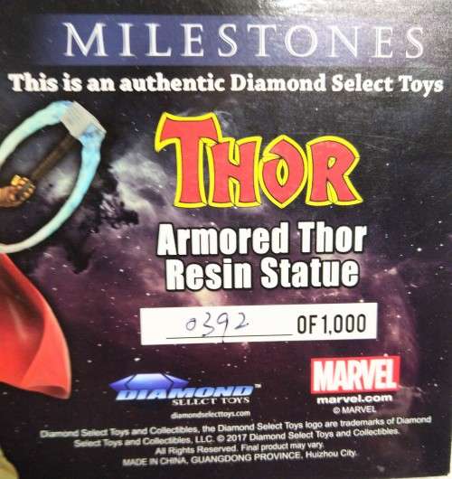 2019 DIAMOND SELECT - MARVEL MILESTONES - ARMORED THOR RESIN STATUE 53CM - 0392 OF 1000 ONLY