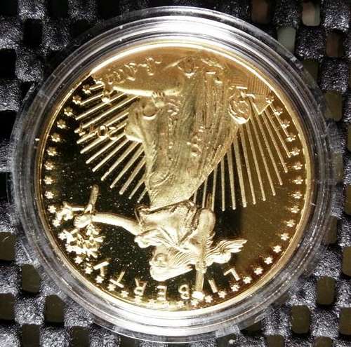 LIMITED EDITION 2011 PURE 24ct GOLD PLATED 1OZ LIBERTY $50 COIN+FREE SHIPPING!CRAZY PRICE