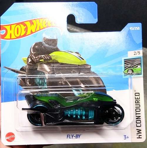 HOTWHEELS / HOT WHEELS DIECAST CARS - Daredevils Fly-By Drag Bike - Rare Trans Green