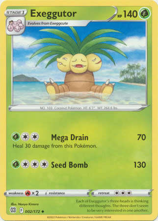 POKEMON TRADING CARDS - TCG - Exeggutor - 2/172 - Uncommon - Brilliant Stars Singles