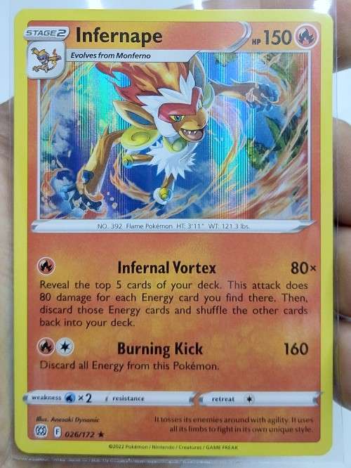 POKEMON TRADING CARDS - TCG - Infernape - 26/172 - Holo Rare - Brilliant Stars Singles