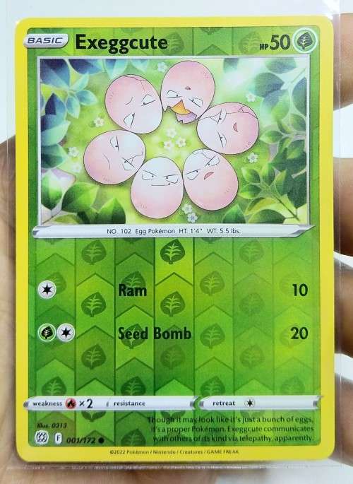 POKEMON TRADING CARDS - TCG - Exeggcute - 1/172 - Common Reverse Holo - Brilliant Stars Singles