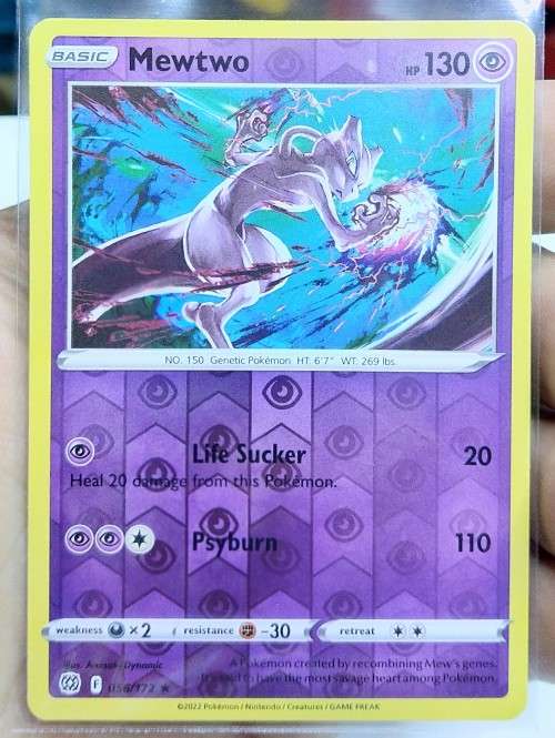 POKEMON TRADING CARDS - TCG - Mewtwo - 56/172 - Rare Reverse Holo - Brilliant Stars Singles