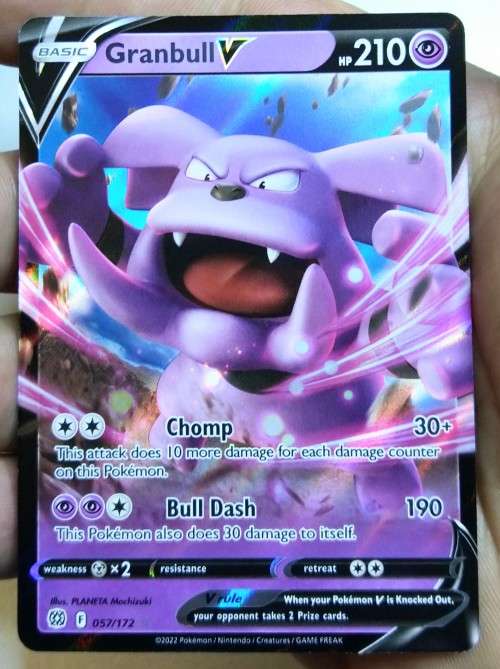 POKEMON TRADING CARDS - TCG - Granbull V - 57/172 - Ultra Rare - Brilliant Stars Singles