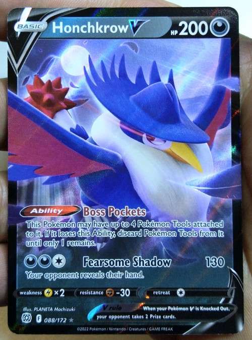 POKEMON TRADING CARDS - TCG - Honchkrow V - 88/172 - Ultra Rare - Brilliant Stars Singles