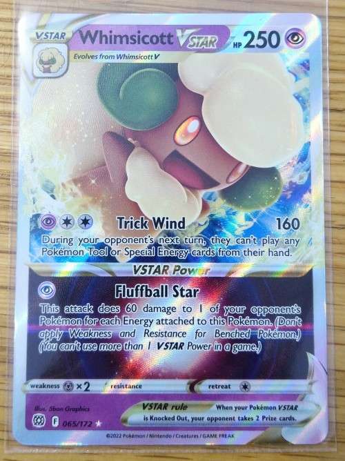 POKEMON TRADING CARDS - TCG - Whimsicott VSTAR - 65/172 - Ultra Rare - Brilliant Stars Singles