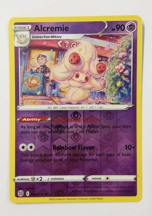 POKEMON TRADING CARDS - TCG - Alcremie - 71/172 - Rare Reverse Holo - Brilliant Stars