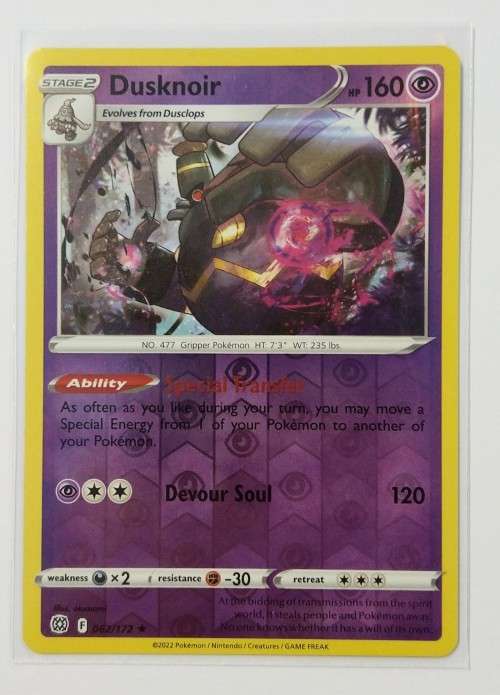 POKEMON TRADING CARDS - TCG - Dusknoir - 62/172 - Rare Reverse Holo - Brilliant Stars