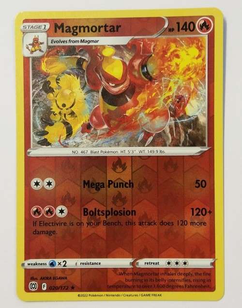 POKEMON TRADING CARDS - TCG - Magmortar - 20/172 - Rare Reverse Holo - Brilliant Stars
