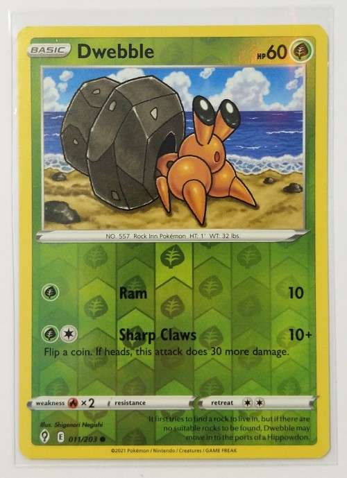 POKEMON TRADING CARDS - TCG - Dwebble - 11/203 - Reverse Holo - Evolving Skies