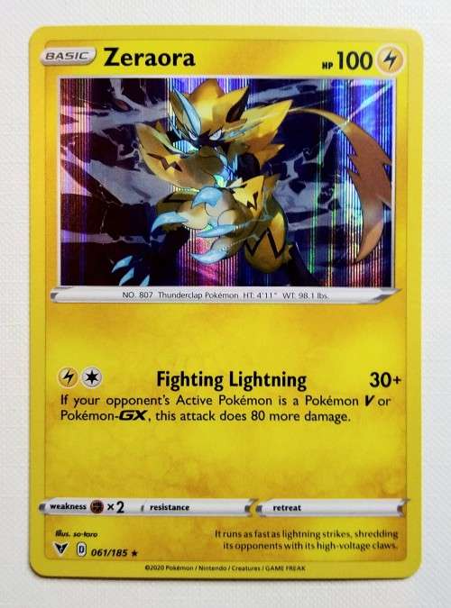 POKEMON CARDS - Zeraora - 061/185 - Holo Rare - Vivid Voltage
