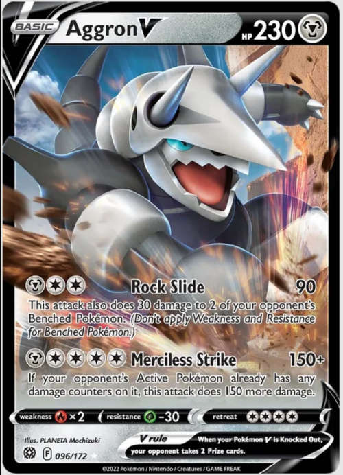 POKEMON TRADING CARDS - TCG - Aggron V - 96/172 - Ultra Rare - Brilliant Stars