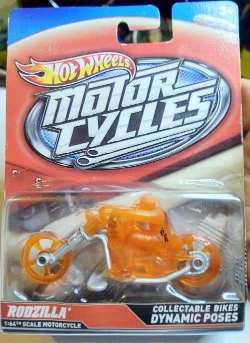 2012 HOT WHEELS / HOTWHEELS - DIE CAST - RODZILLA MOTORCYCLE - POSEABLE -RARE ORANGE ED. - SEALED