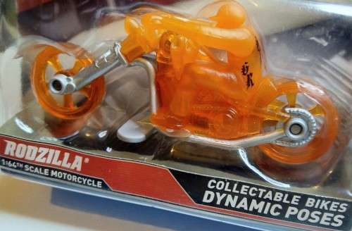 2012 HOT WHEELS / HOTWHEELS - DIE CAST - RODZILLA MOTORCYCLE - POSEABLE -RARE ORANGE ED. - SEALED