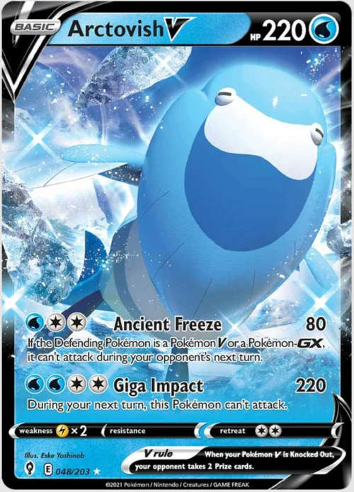 POKEMON CARDS - TCG - Arctovish V - 48/203 - Ultra Rare - Evolving Skies Singles