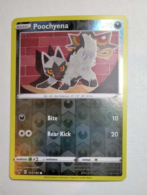 POKEMON TRADING CARDS - TCG - Poochyena - 103/185 - Reverse Holo - Vivid Voltage