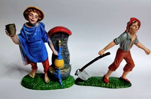 Retro Lot of Rare Italian Nativity Figures - Hard Plastic 10-13cm. Gorgeous!