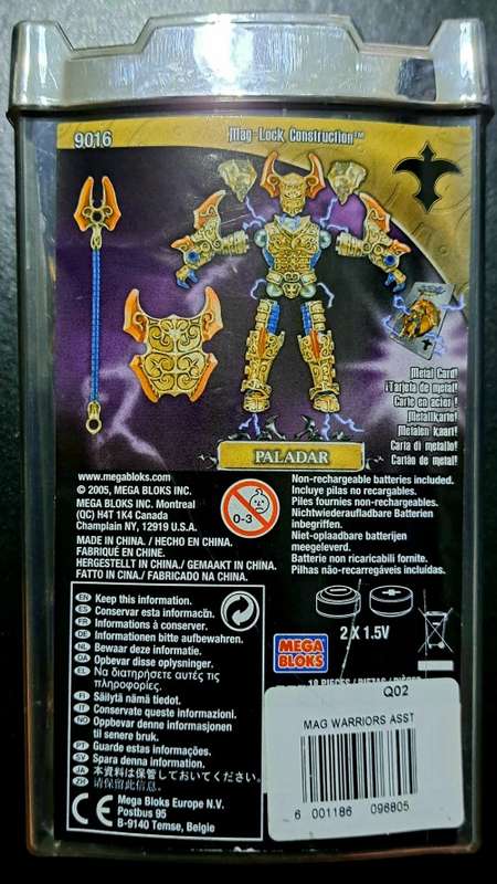 Rare 2005 Sealed - Mega Bloks - Mag Warriors 12cm - Paladar - Magnetic parts - Eyes/Head lights up
