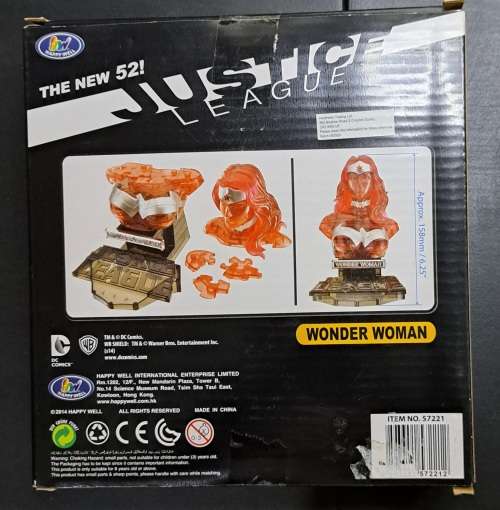 Justice League Wonder Woman Bust Transparent Red 3D Puzzle approx 16cm