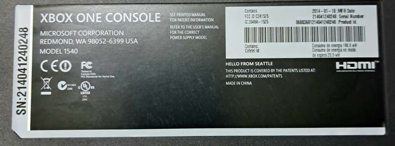 XBOX ONE Black - Model1540 - 500GB - Works 100% - Console Only! Read Details In Description.