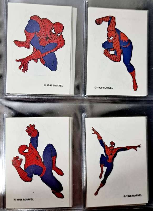 Complete 1998 Marvel (Spur) Spider-Man Sticker Card Set 24/24 - NM